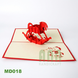 ANN HANDICRAFT Tarjeta de Felicitación 3D Pop-up de Papel Hecha a Mano con Diseño de Pony, Tarjeta de Invitación y Souvenir con Impresión Personalizada y Sobre - Product Image 2