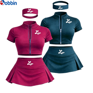 Top Trending Hot Selling Summer <b>Clothes</b> Women Custom Streetwear 3Pcs Short Skirt <b>Gold</b> Zipper Short Sleeve Jacket and Shorts Set - Product Image 4