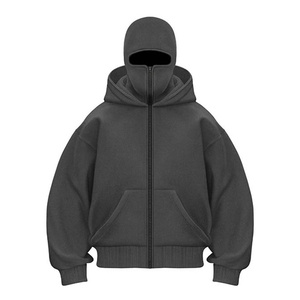 Sudadera con Capucha Balaclava Unisex Cómoda, con Media Cremallera, 100% Algodón Velour, Oversize, Cálida y Elegante, de Moda - Product Image 1