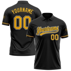 Wholesale Direct OMMIZ INDUSTRY Custom Black Red-Yellow 3D <b>Flame</b> Lightning Skull Bowling Performance Polo <b>Shirt</b> - Product Image 5