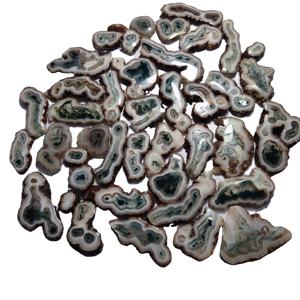 Ágata Musgosa Natural en Rodajas Pulidas, Piedras Preciosas Sueltas de Formas Mixtas 20-45mm 8-12g para Fabricación de Joyas al por Mayor - Product Image 3