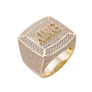 Bague King Letter en diamant de laboratoire, or 14 carats, style Hip Hop, bijou de luxe serti de diamants - Product Image 3