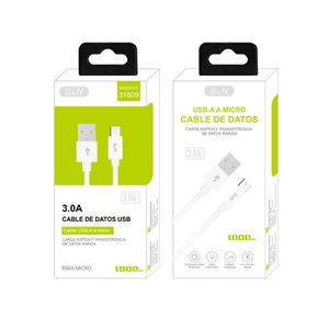 สายเคเบิล V8 3.0A USB A ถึงสายเคเบิลไมโครดาต้า 100 ซม. ชาร์จเร็ว - Product Image 1