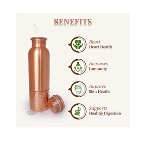 Elegante Botella de Cobre de Diseño con Acabado Brillante, Perfecta para un Estilo de Vida Moderno, Hidratación Saludable y Opción de Regalo Premium - Product Image 4