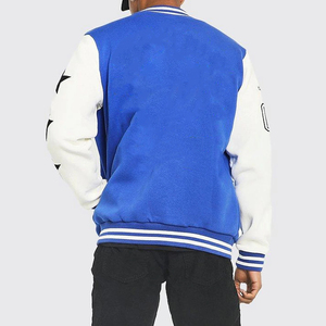 Vestes de baseball et blousons universitaires en cuir pour hommes, style cool, en polaire, tendance, vente en gros, personnalisables - Product Image 3