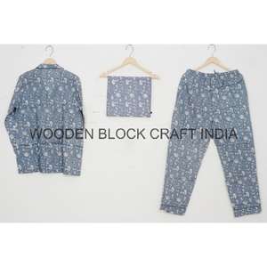 ชุดนอนผ้าฝ้ายพิมพ์ลายดิจิทัล ระบายอากาศได้ดี สไตล์ลำลองสำหรับฤดูใบไม้ร่วง ชุดเซ็ต 2 ชิ้น เอวยางยืด สำหรับผู้หญิง ชุดนอนผ้าฝ้าย ชุดลำลองใส่สบาย - Product Image 5