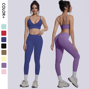 Ensemble de yoga sans couture taille haute pour femme, tenue de sport respirante pour la gym, soutien-gorge de sport et leggings deux pièces, vêtements de sport actifs - Product Image 6