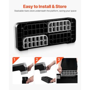 28 pollici allenamento aerobico Stepper grigio Cardio forza Fitness Step Deck 4 alzate antiscivolo casa palestra altezza panca - Product Image 5