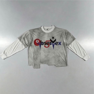 Camisetas Oversize de Algodón 100% de Alto Gramaje con Estampado Gráfico, Estilo Vintage Desgastado y Bajo Cortado, de Corte Holgado para Venta al por Mayor - Product Image 1
