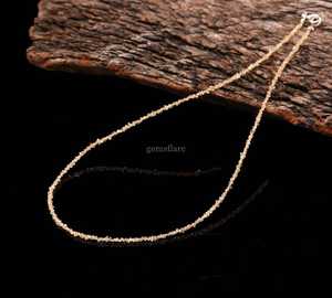 Collar de cuentas de diamante Herkimer amarillo en bruto, joyería de cristal de piedra de nacimiento de abril, collar llamativo de cuarzo Herkimer hecho a mano, al por mayor - Product Image 5