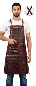Premium Quality Men's <b>Leather</b> <b>Apron</b> With Double Pockets And Adjustable Straps For Restaurant Bar Use - Product Image 2