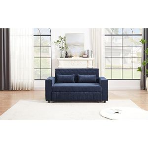 Divano Letto Moderno Blu da 156 cm con Schienale Regolabile, Divano Convertibile per Soggiorno - Product Image 5