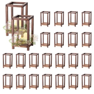Linterna de madera de cedro hecha a mano |   Marrón Rústico |   Faroles Decorativos al por Mayor - Product Image 1