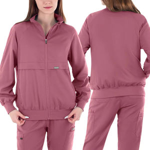 Blouse chirurgicale médicale pour femmes, uniforme d'infirmière, veste de travail en polaire à 2 poches avec fermeture éclair sur le devant - Product Image 3