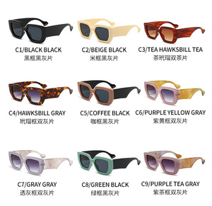 86320 Hot Selling Fashion Contrast Retro Personality <b>Square</b> Oversize Frame Colorful Custom Logo Women's Men's <b>Sunglasses</b> Brand - Product Image 6