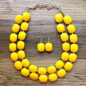 Handmade <b>Resin</b> <b>Craft</b> Beaded Necklace Multicolor Irregular Shape Statement Jewelry Fashion Accessory - Product Image 5