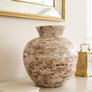 Jarrón decorativo moderno y único de nácar para el hogar, jarrones de flores hechos a mano, venta al por mayor desde Vietnam - Product Image 2
