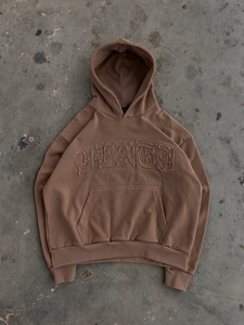Sweat à capuche polaire coupe classique, bord brut texturé, patch lettré, poche kangourou, marque privée, hiver, écologique, vente en gros - Product Image 6