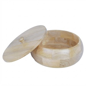 Handcrafted Mango Wood Tortilla Warmer & Chapati <b>Box</b> Round Roti Casserole Hot Case for Kitchen Serving & Food Storage <b>Box</b> - Product Image 2