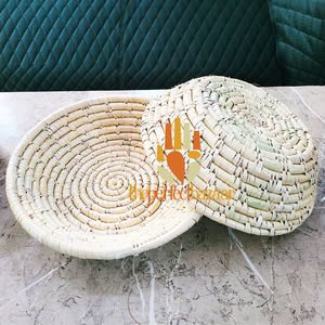 <b>Large</b> Multifunction Fabric Storage <b>Baskets</b> Multi-Purpose Natural Moonj Grass Round Shape <b>Basket</b>-Eco-Friendly Durable Mini Size - Product Image 2