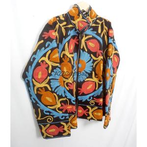 Handmade Women's Embroidered Cotrise Nonwoven Jacket Regular Length Winter <b>Coat</b> with Eco-Friendly Features and Cotton Lining - Product Image 5