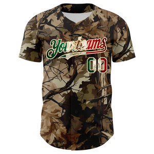 Custom Camo Sublimated Baseball Jersey Full Button Breathable Polyester Short Sleeve Unisex Team Uniform Right Sleeve Logo All - Product Image 6