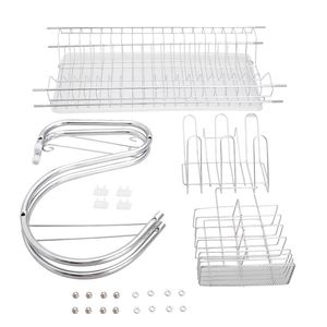 Collezione YS: Scolapiatti Multifunzionale a Forma di S, Doppio Strato per Ciotole, Piatti, Bacchette e Cucchiai, Rastrelliera Funzionale per Drenaggio - Product Image 6