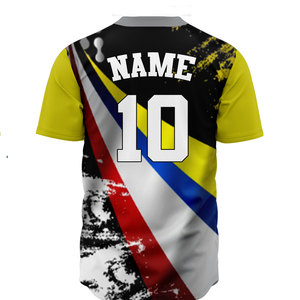 Maillot de baseball personnalisé pour homme, uniforme de softball respirant à boutons, avec tailles plus grandes, impression par sublimation en gros - Product Image 2