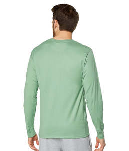 เสื้อยืดแขนยาวสีเขียวอ่อนสำหรับผู้ชาย ผ้าฝ้ายผสม คอกลม เสื้อลำลองแบบพื้นฐาน - Product Image 3