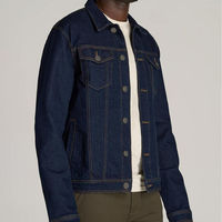 Fabricant de vestes en tissu denim coton sur mesure, lavage pigmenté, veste en jean denim personnalisée OEM pour homme
