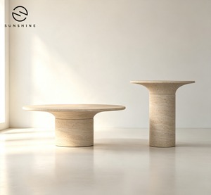 โต๊ะกาแฟกลางแจ้งหินอ่อนสไตล์มินิมอล Sunshine เฟอร์นิเจอร์สวนหินที่ทนทาน - Product Image 1