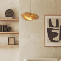 Grande Lampe Suspendue Moderne en Bambou – Éclairage Élégant pour Salle à Manger, Îlot de Cuisine et Espaces de Vie Domestiques – Plafonniers