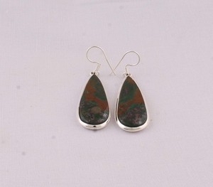 Wholesale 925 <b>Sterling</b> <b>Silver</b> Jasper Long Pear <b>Dangle</b> <b>Earrings</b> Natural Stone Teardrop Drop <b>Earrings</b> High Quality Jewelry - Product Image 2