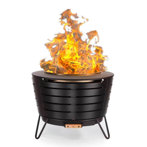 Fresh Arrival Round Shape Wood Burning Fire Bowls Customized Metal Black Coated Fire Pit for Outdoor Patio <b>BBQ</b> Grill - Product Image 3