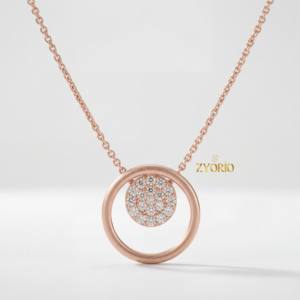 Collier pendentif de luxe élégant en argent sterling 925 plaqué or rose avec diamant, bijoux fins pour femme, cadeau de mariage ou de fête - Product Image 4