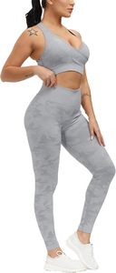 Ensemble de sport de yoga 2 pièces pour femmes, haut et leggings extensibles pour la gym, le fitness, l'entraînement, les exercices, vêtements de sport respirants - Product Image 6