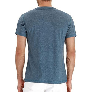 T-shirt décontracté pour homme à manches courtes, col Henley, 95% coton, 5% élasthanne, personnalisable, design de créateur - Product Image 2