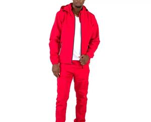 Ensemble de survêtement d'hiver sur mesure de haute qualité avec cordon de serrage, coupe-vent à manches longues, tenue de sport deux pièces, imperméable à l'avant - Product Image 1