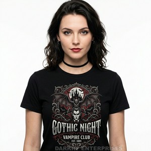 Camiseta de Mujer con Diseño de Murciélago Gótico, Estilo Academia Oscura, Fabricante Personalizado, Ropa al por Mayor - Product Image 3