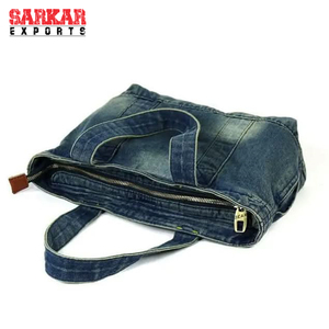Bolso Tote Casual Personalizado con Logotipo para Mujer, Bolsos de Mano de Mezclilla para Mujer, Bolso de Mano de Gran Capacidad a Bajo Precio - Product Image 4