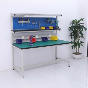 Plan de travail antistatique à double couche pour salle blanche 120/150/180/200 cm en alliage d'aluminium avec éclairage LED et interrupteurs - Product Image 1