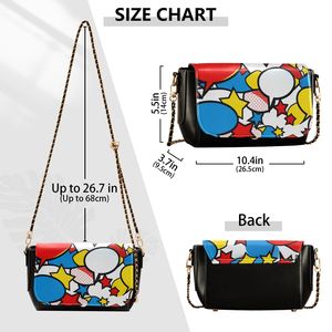 Bolso de hombro tipo bandolera Pop Art para mujer, con solapa, para uso diario y fiestas - Product Image 2