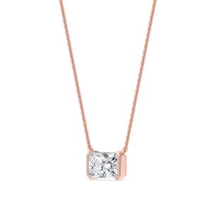 Pendentif solitaire en diamant de laboratoire taille radiant 1,05 CTW, or rose 9 carats, bijoux raffinés, cadeau d'anniversaire surprise - Product Image 2