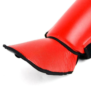 Wholesale Customizable Cowhide Shin Guards for MMA Muay Thai Kickboxing Foot Protectors PU Leather Shin <b>Pads</b> For Boxing - Product Image 3