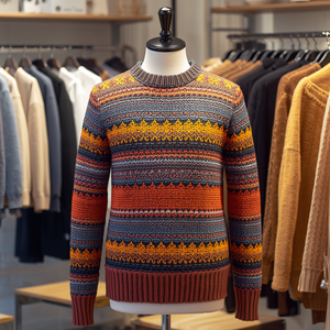 Knitted Crew Neck Long Sleeve <b>Men</b> Sweater Casual Knitwear with OEM ODM Customization - Product Image 4