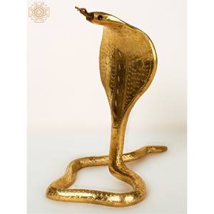 งานแฮนด์เมดรูปปั้นทองเหลือง Naag Devata ขนาด5นิ้วงานฝีมือของช่างฝีมือชาวอินเดียผลิตภัณฑ์ประติมากรรมที่ไม่เหมือนใคร - Product Image 3