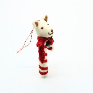 Adorno Navideño de Fieltro Hecho a Mano con Forma de Bastón de Caramelo para Perro, Decoración para Colgar en el Árbol - Product Image 5