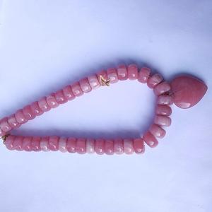<b>Resin</b> Beaded Necklace with Natural Pearl Heart Pendant Fashion Party Women's Jewelry Gift - Product Image 4
