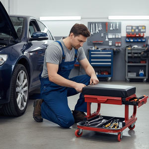 Garage Rolling Mechanic <b>Stool</b> Creeper Seat with Drawer and Tool Tray Heavy Duty <b>Padded</b> Seat 4 Casters Shop <b>Stool</b> GAPGAR023 - Product Image 6