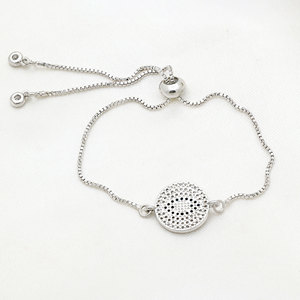 Bracelet en argent sterling 925 avec œil porte-bonheur et zircon cubique pour femme, chaîne coulissante réglable, bijou de protection en zircon cubique bleu - Product Image 4